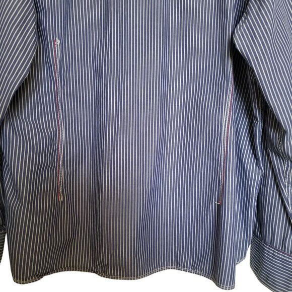 French Connection Men's Blue and White Striped Button-Down Shirt - Size XL - Picture 8 of 10